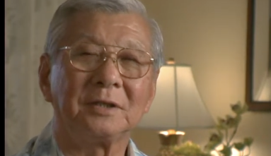 Wally Yonamine speaking to the camera